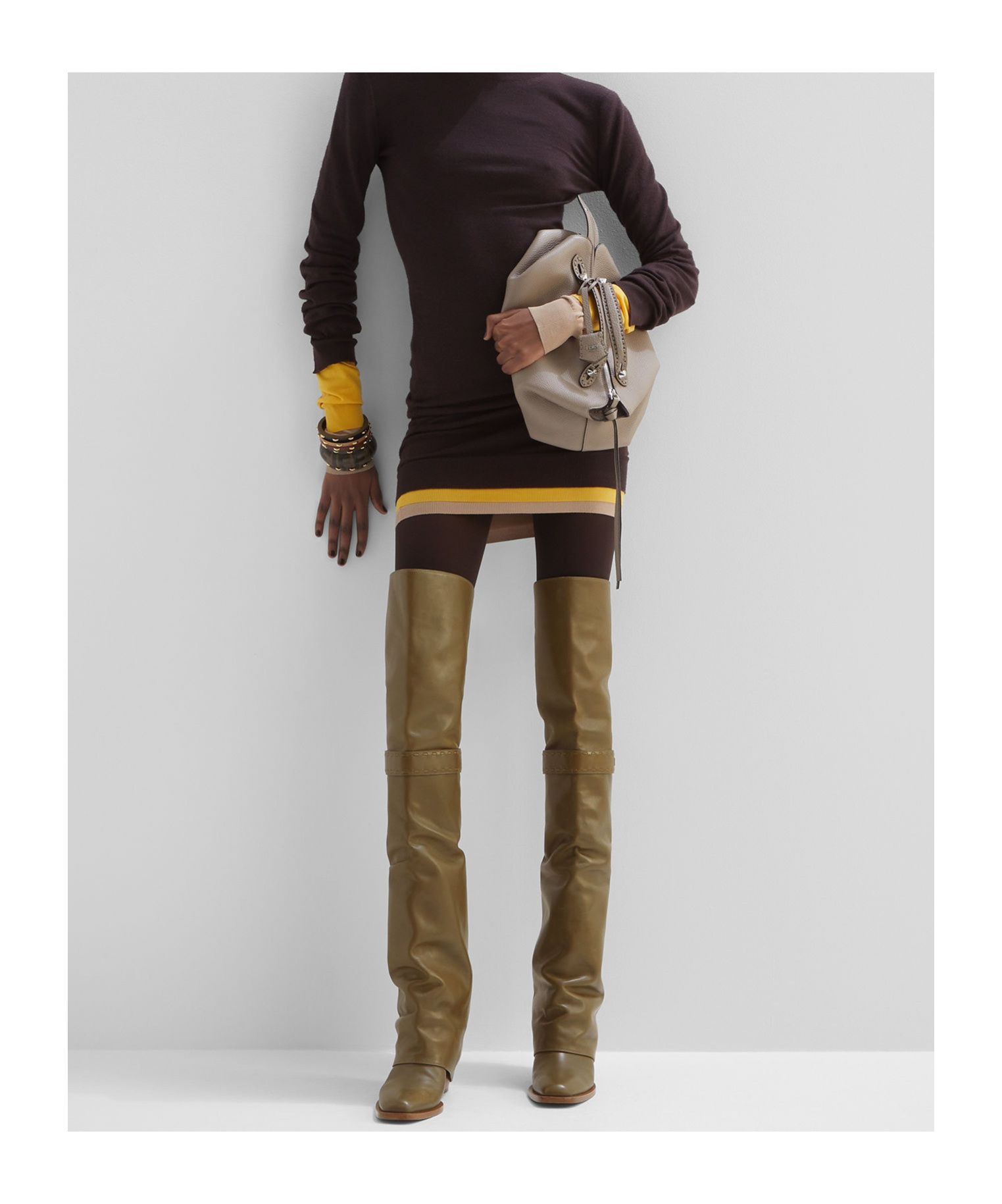 Fendi By The Way Selleria Medium Shoulder Bag In Nude