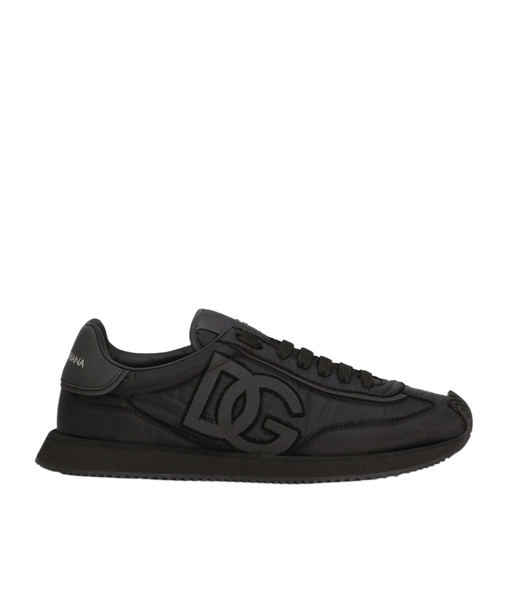 Dolce & Gabbana Low-top Nylon Sneakers With Leather Inserts In Brown