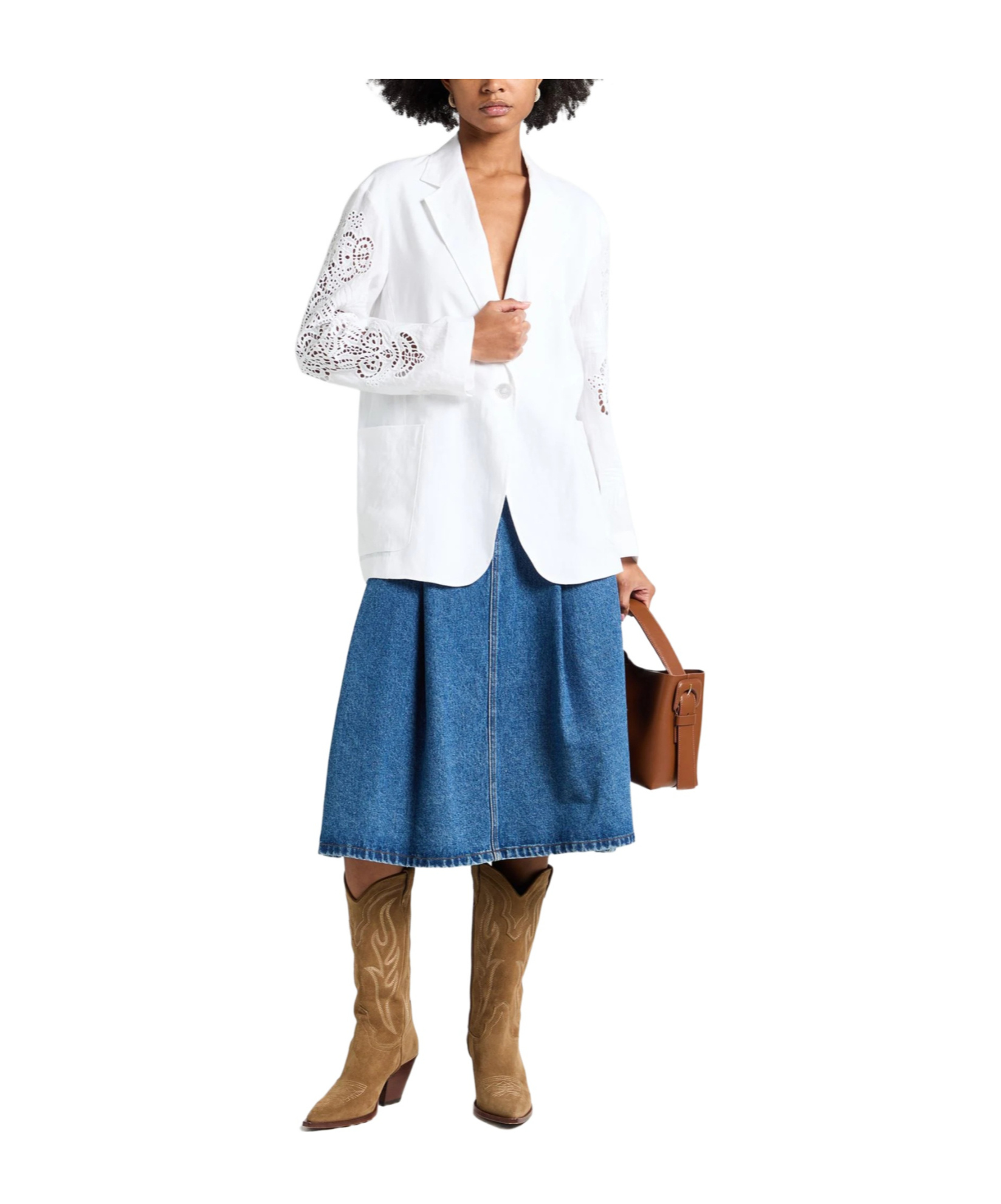 Max Mara Linen Blazer In White