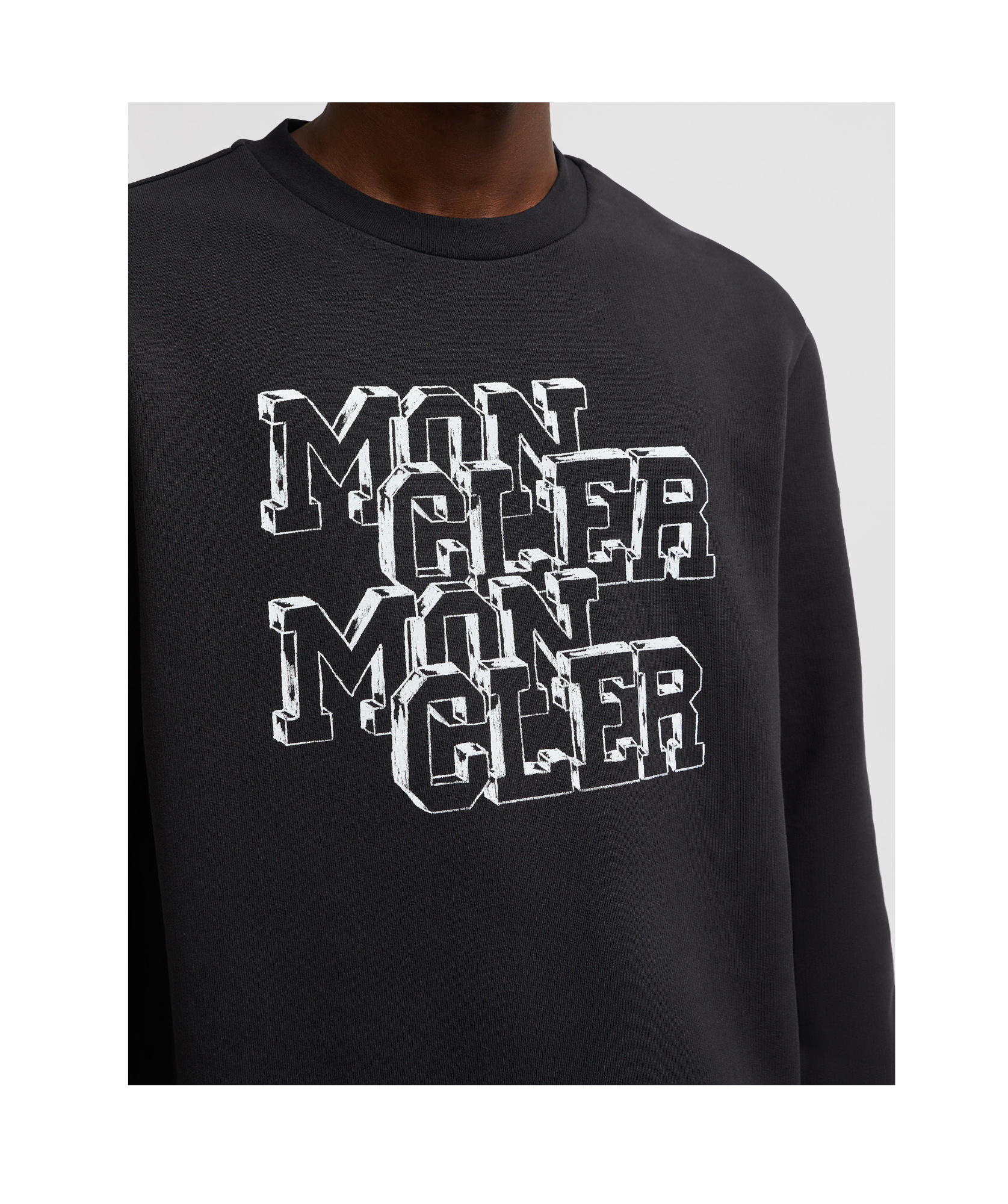 Moncler Logo Pattern Sweatshirt In Black