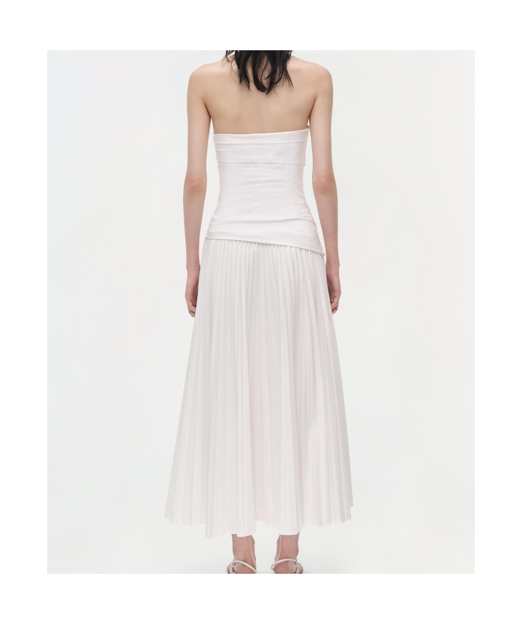 Simkhai Arie Strapless Bustier Midi Dress In White