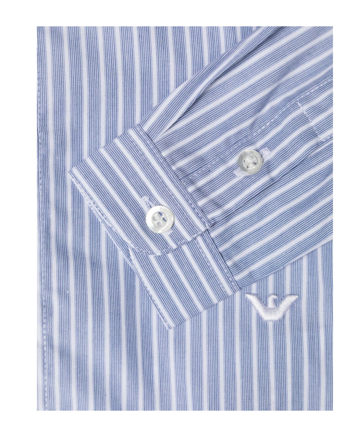 Emporio Armani Striped Cotton Shirt In White