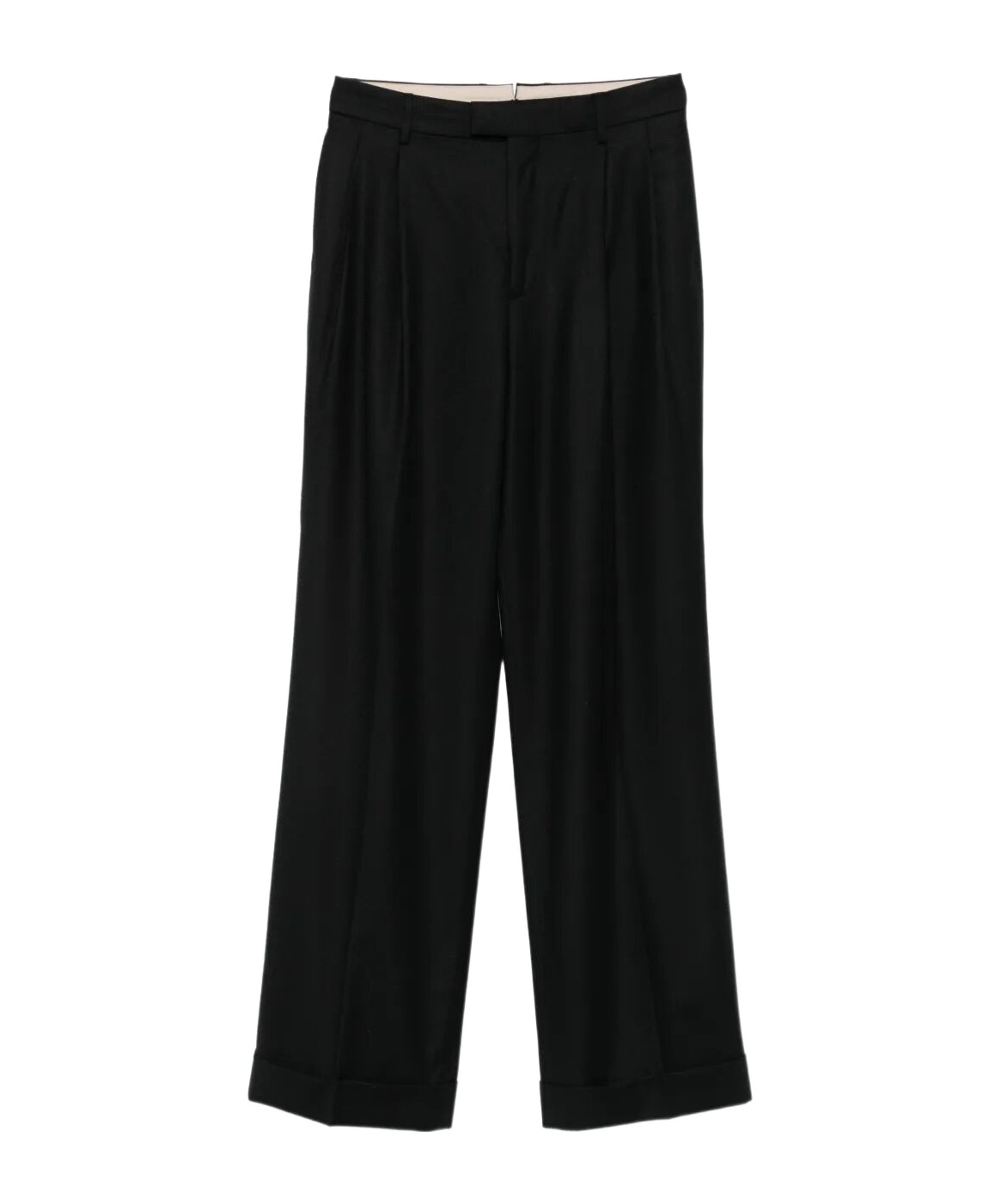 Berwich Pleated-cuffed Trousers In Black