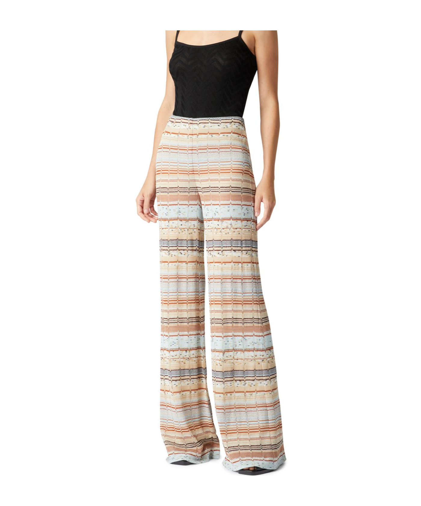 Shop Missoni Wide-leg Casual Pants In Nude
