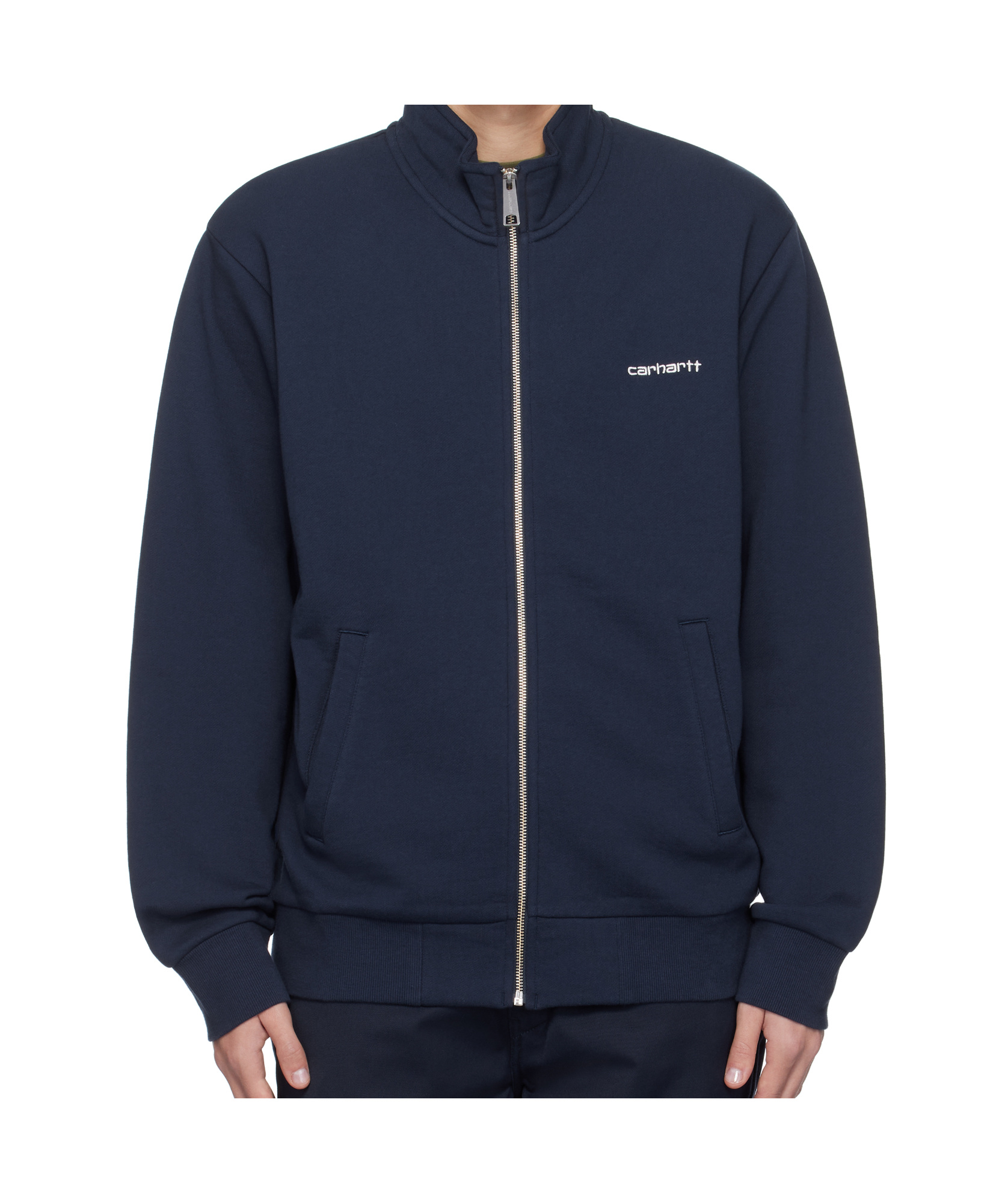 Carhartt Blue Script Embroidery Jacket In Black
