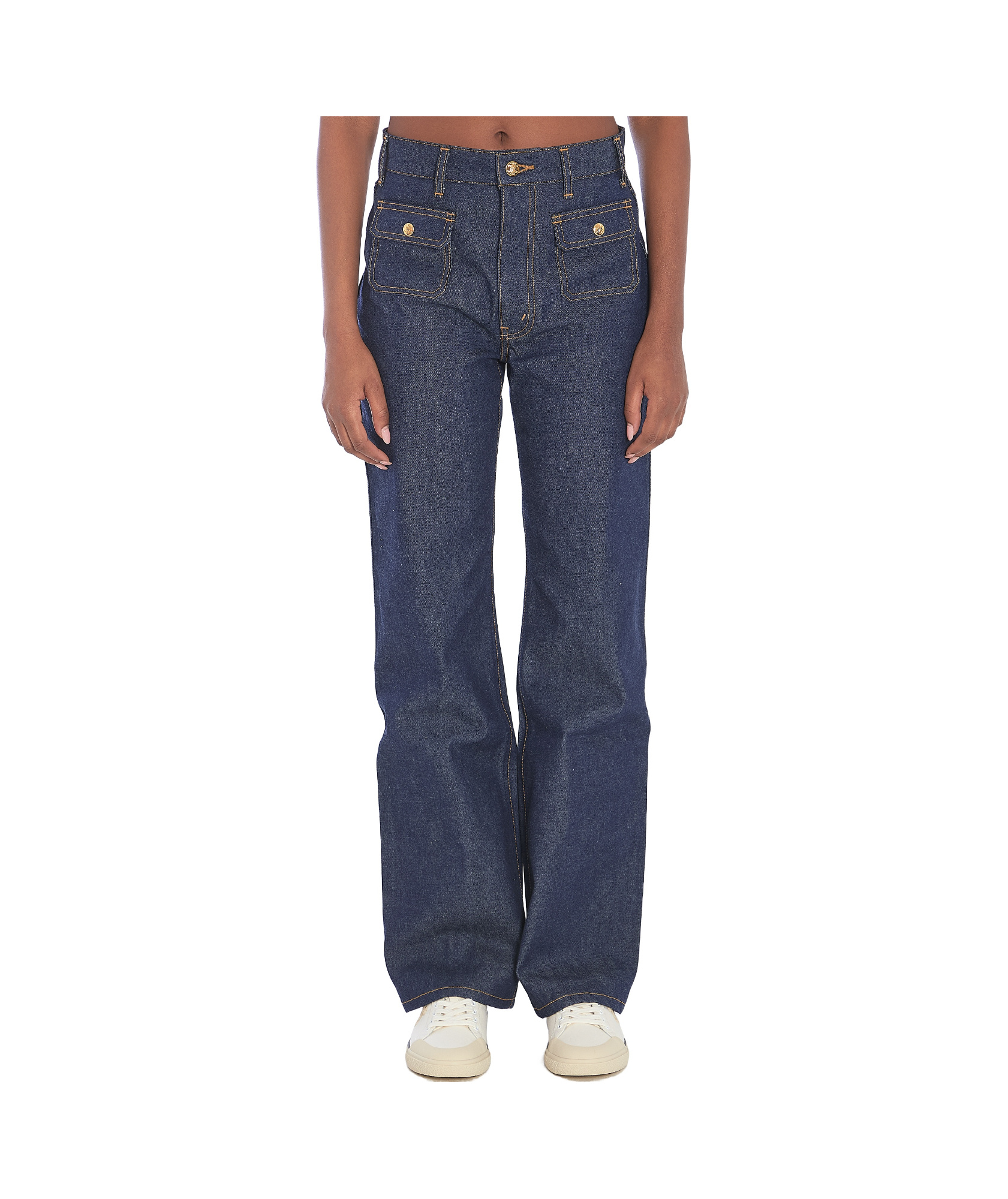 Celine Belt Loop Jeans In Blue
