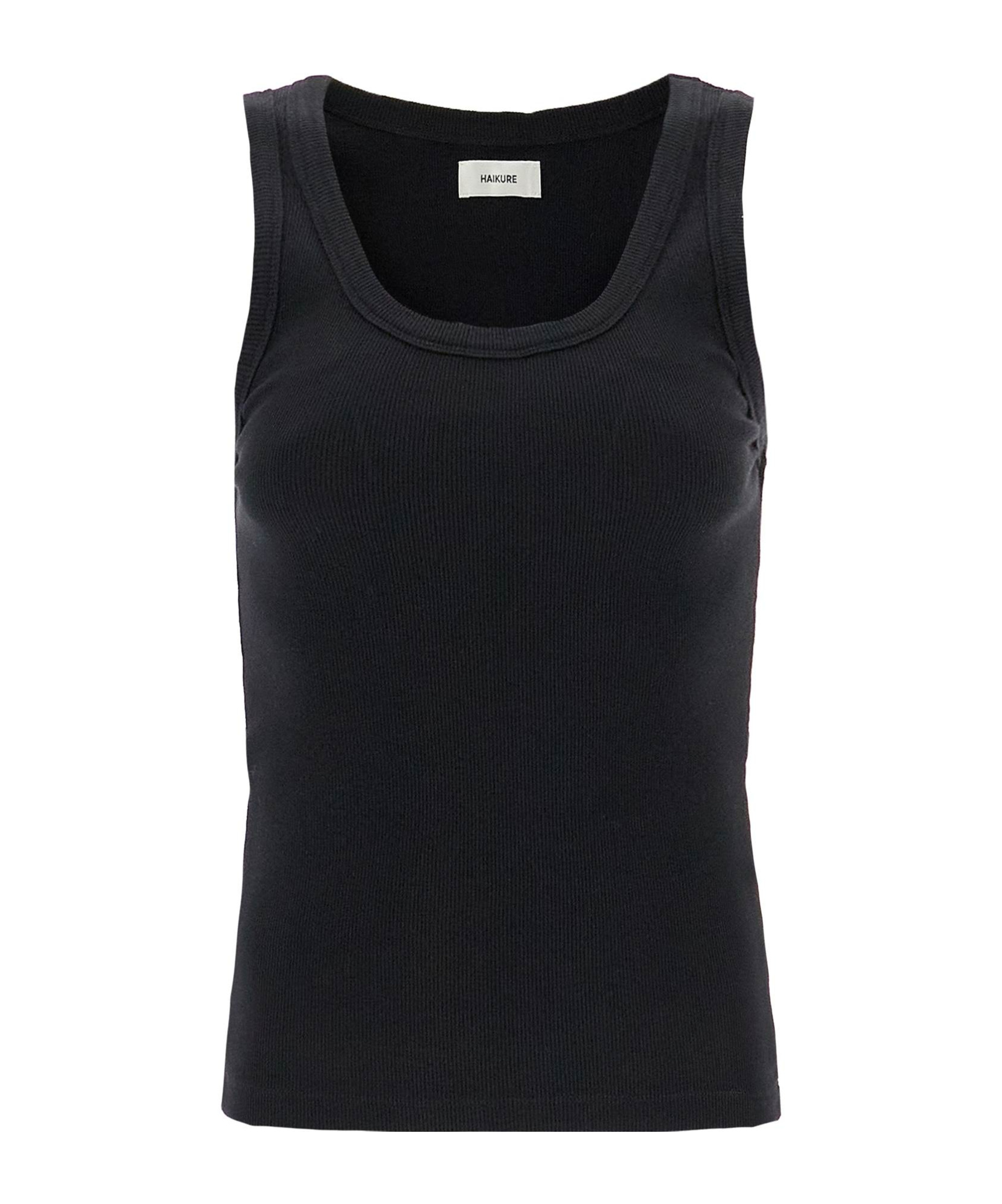 Haikure Ribbed Sleeveless Top With In Black