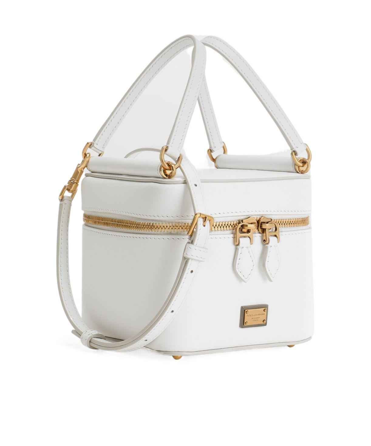 Dolce & Gabbana Sicily Leather Handbag With Iconic Logo Plate In White