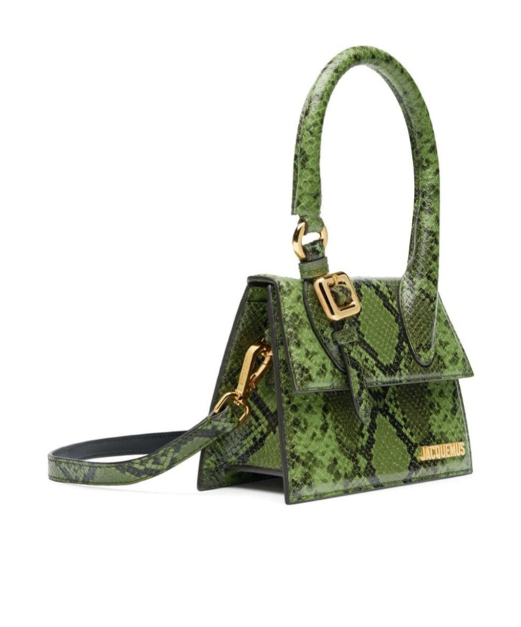 Shop Jacquemus Le Chiquito Moyen Boucle Signature Buckled Handbag In Green