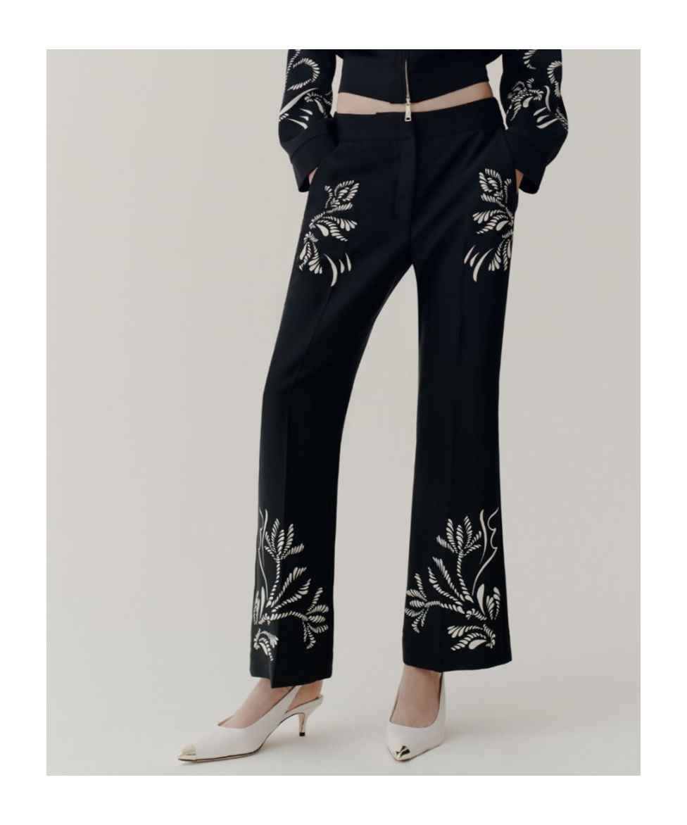Shop Marella Flared Recycled Satin Trousers In Black