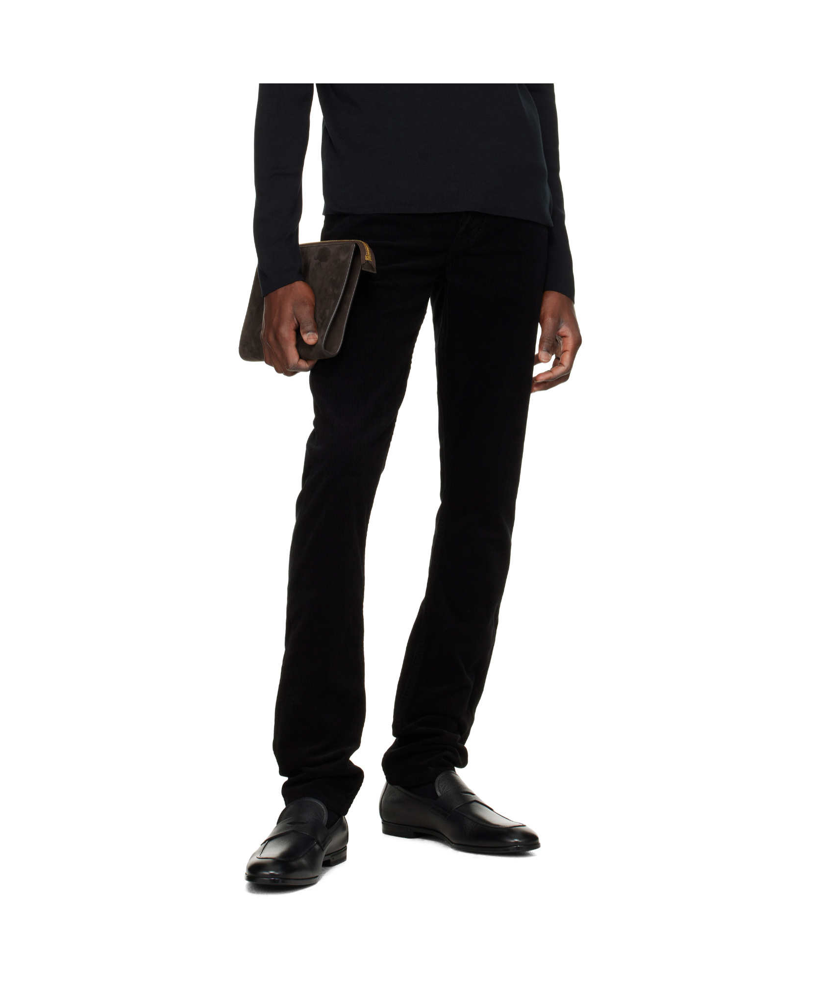 Tom Ford Supple Grain Leather Sean Penny Loafers In Black