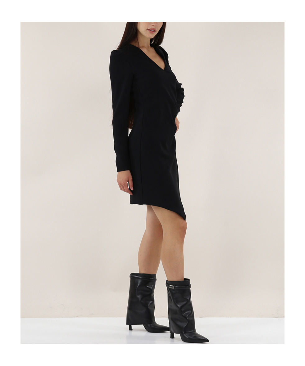 Shop Twinset Oval T Chain Mini Dress In Black