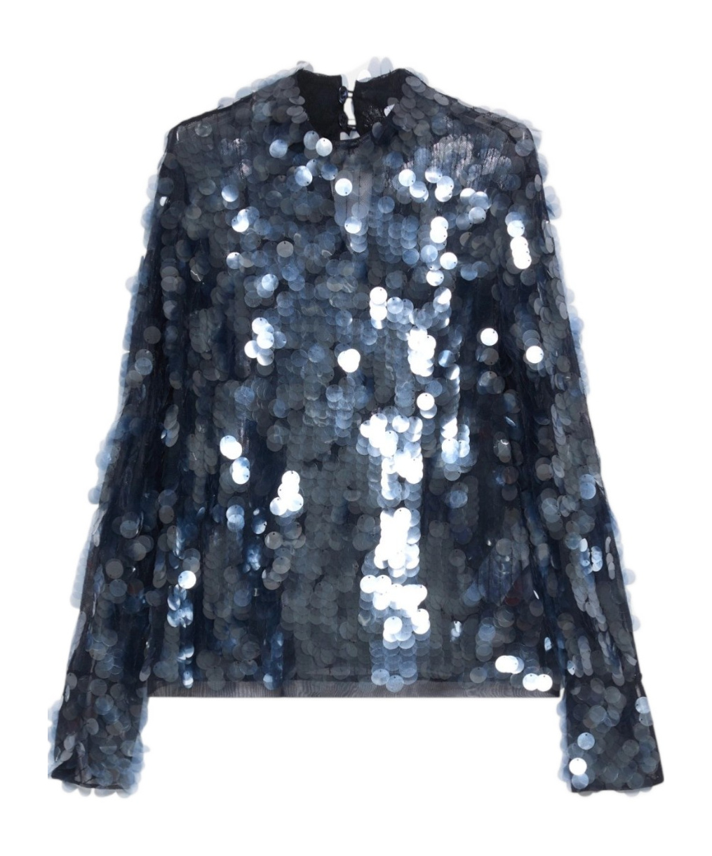 Marella Sequin Blouse - Navy In Blue