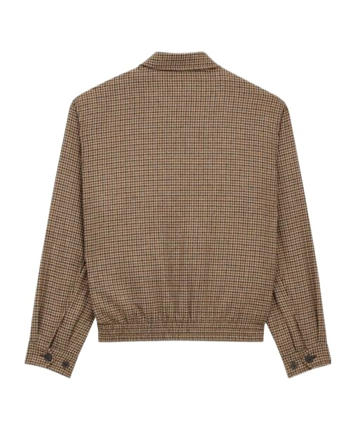 Saint Laurent Padded Jacket In Puppytooth In Brown