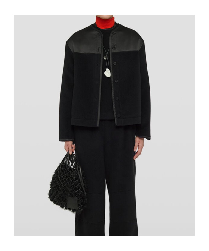 Jil Sander Panelled Fleece Jacket In Black
