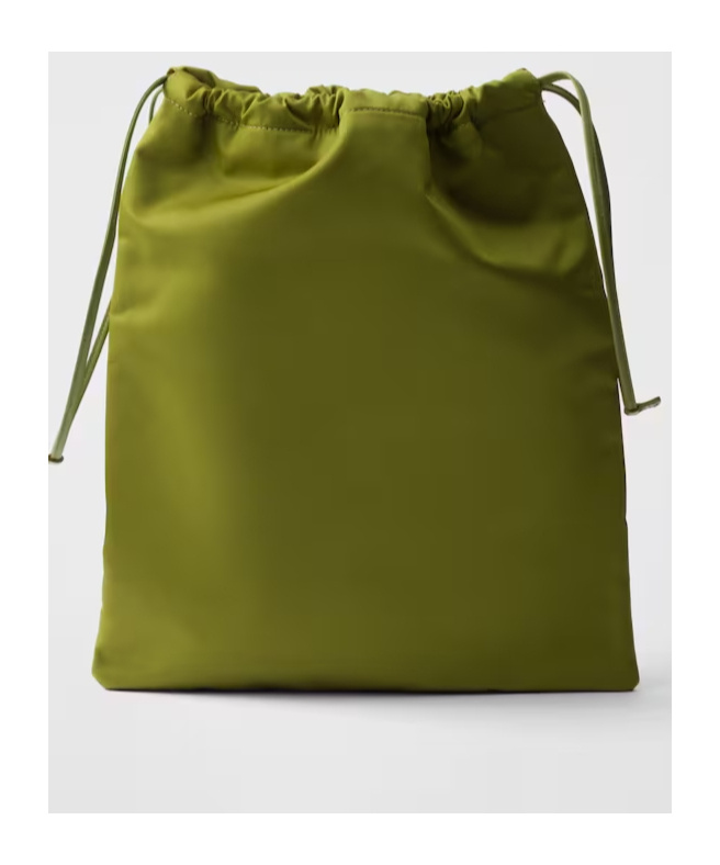 Prada Drawstring Tote Bag In Ivy Green