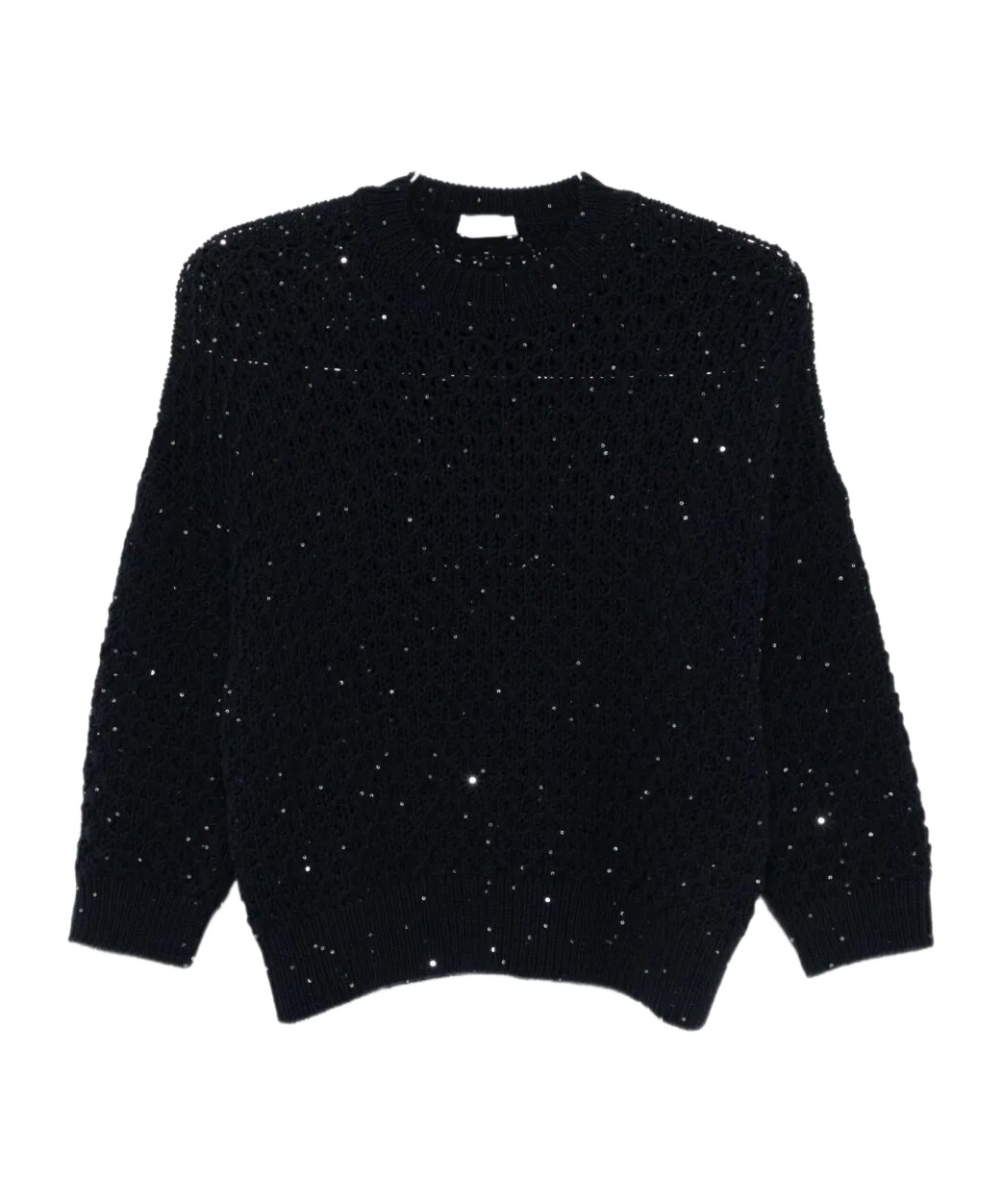Peserico Sequin-embellished Wool Sweater In Black