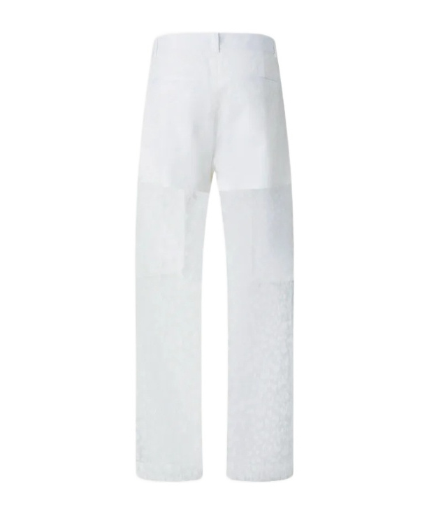 Pinko Printed Transparent Long Trousers In White
