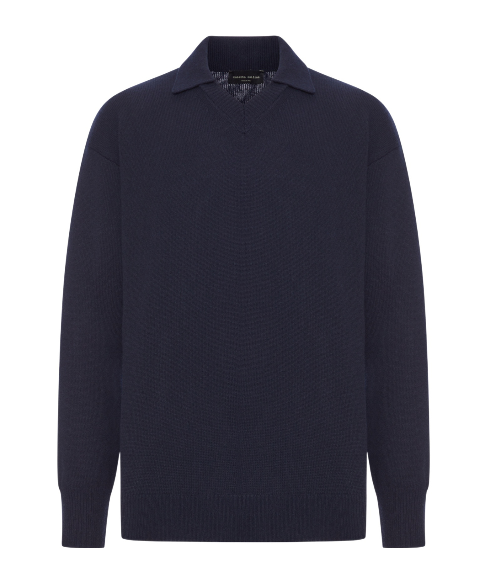 Roberto Collina Lapel Long-sleeved Sweater In Blue