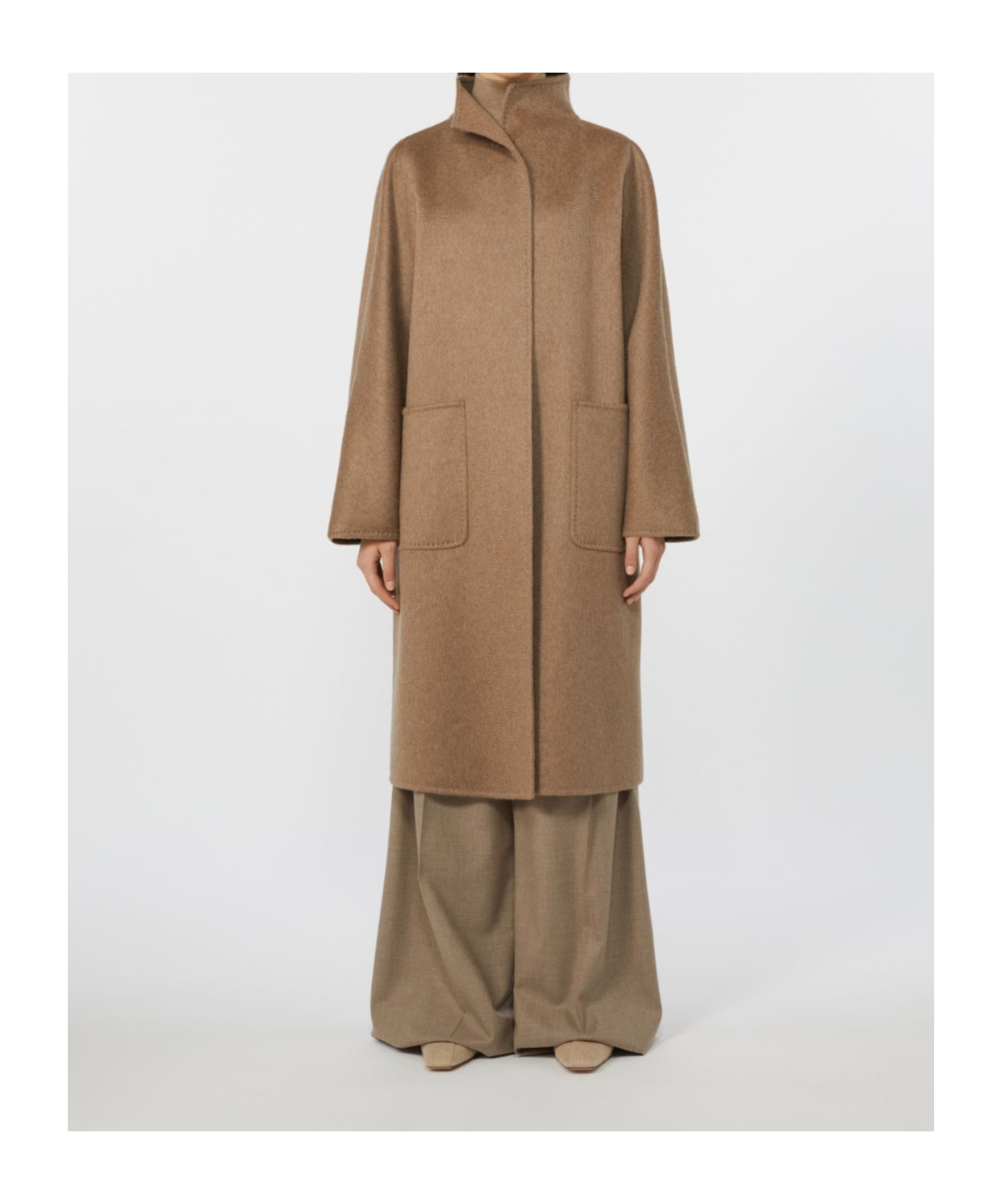 Max Mara Midi Cashmere Cardigan Coat In Brown