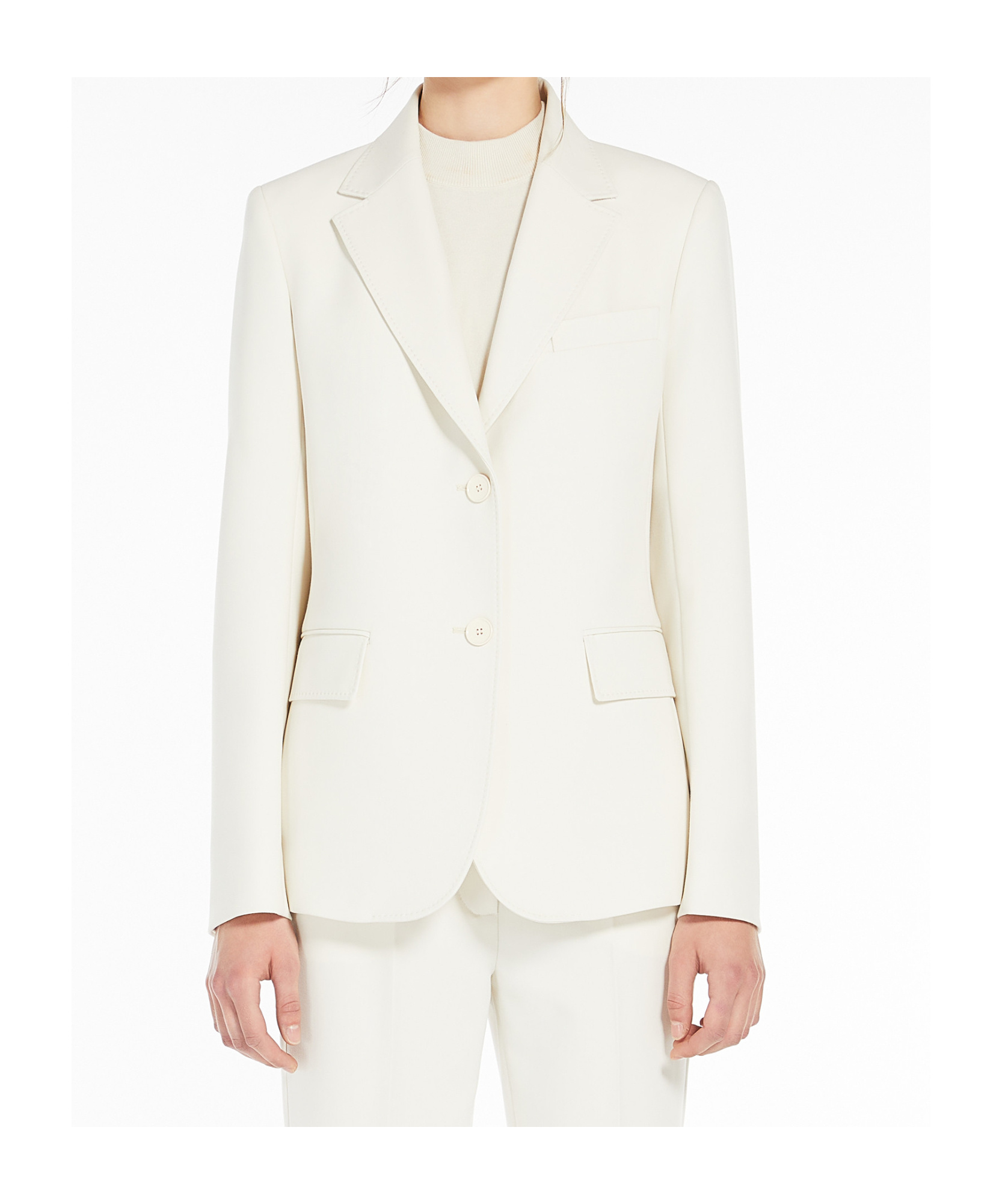 Weekend Max Mara Nervoso Sabbia Double-breasted Blazer In White