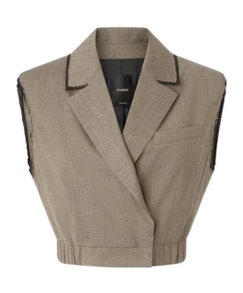 Pinko Cropped Waistcoat In Gray