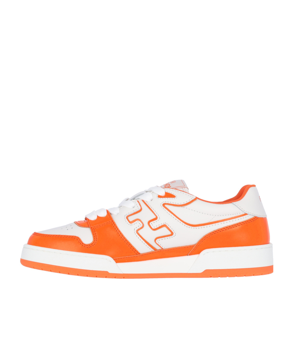 Fendi Match Leather Sneakers In White
