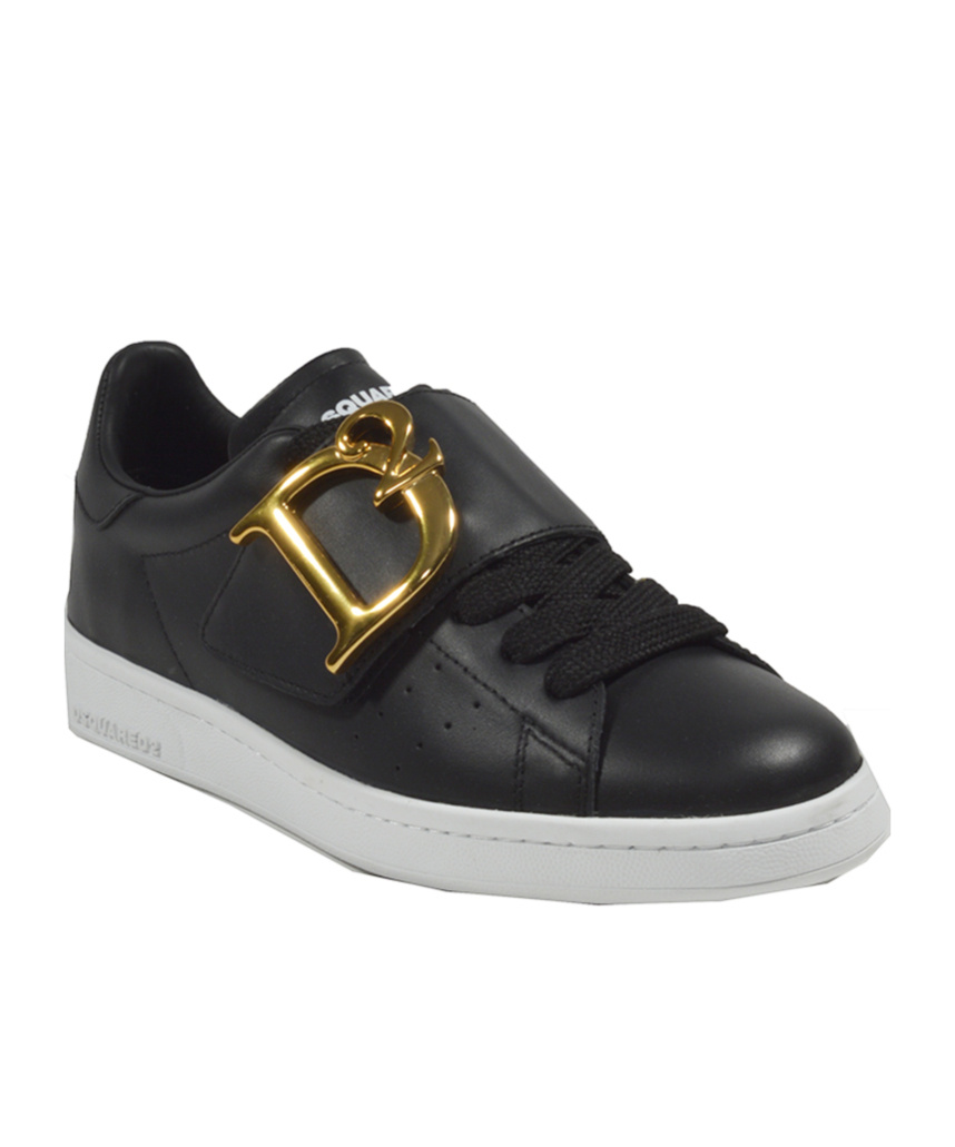 DSQUARED2 LOGO-PLAQUE TOUCH-STRAP SNEAKERS