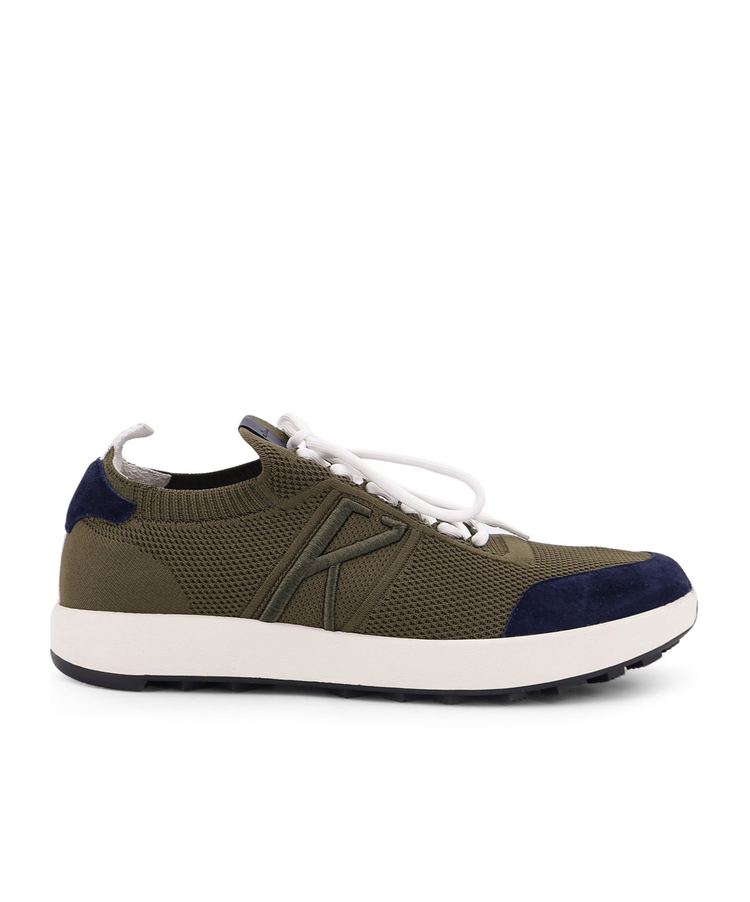 Kiton Low-top Sneakers In Mesh With Suede Profiles In Brown