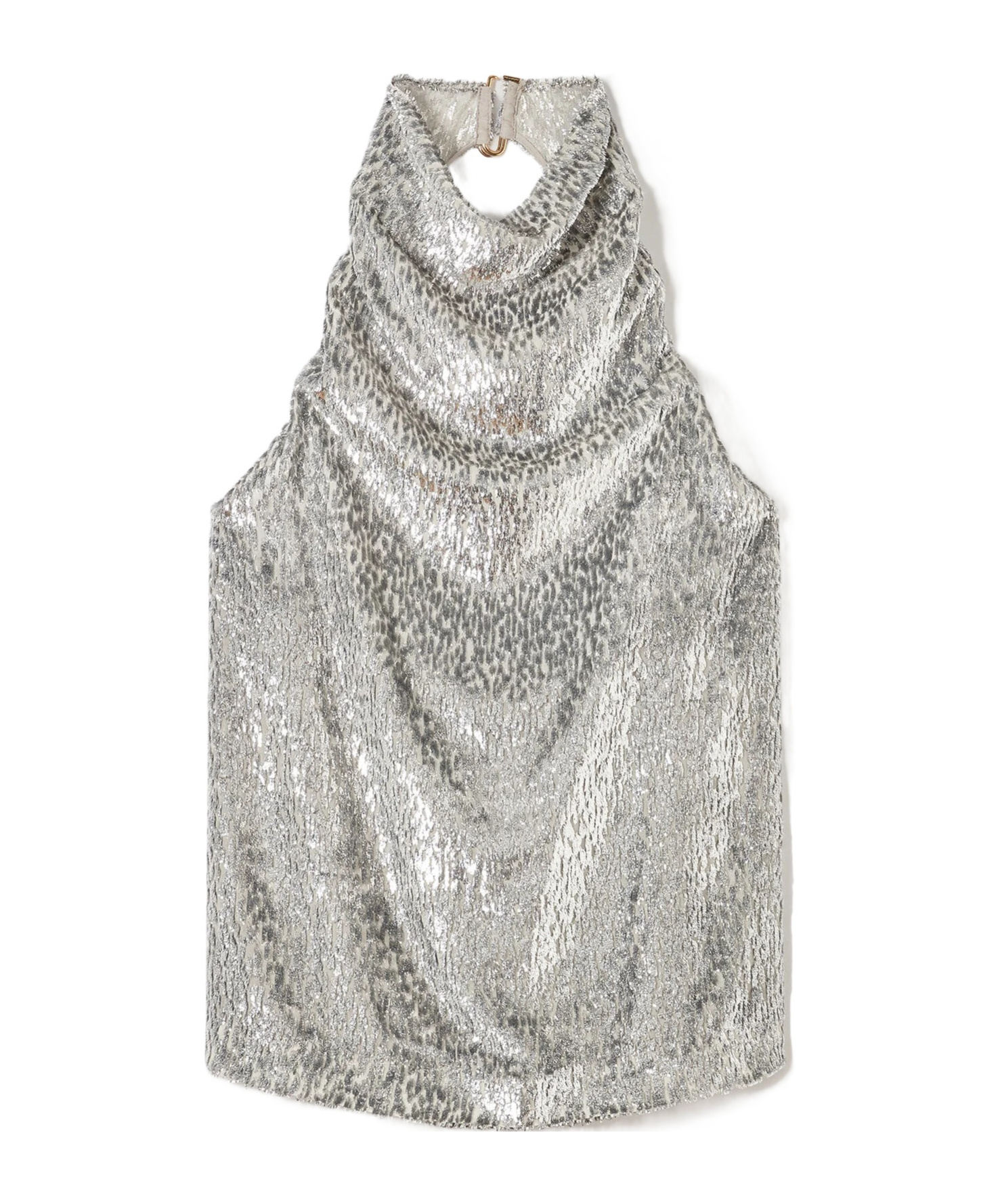 Stella Mccartney Metallic Velvet Halterneck Top And Hood In Brown