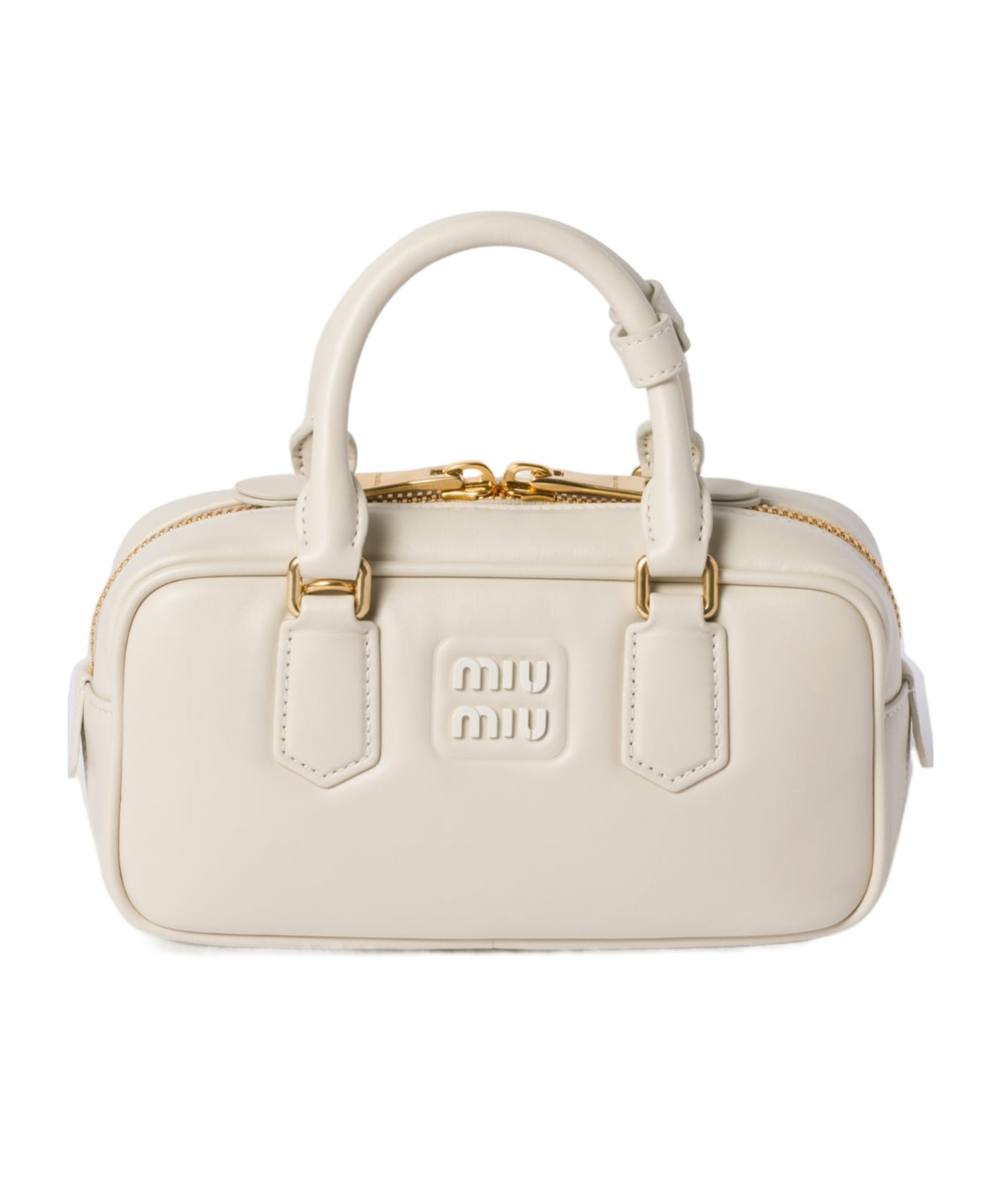 Miu Miu Arcadie Leather Bag In Chalk White