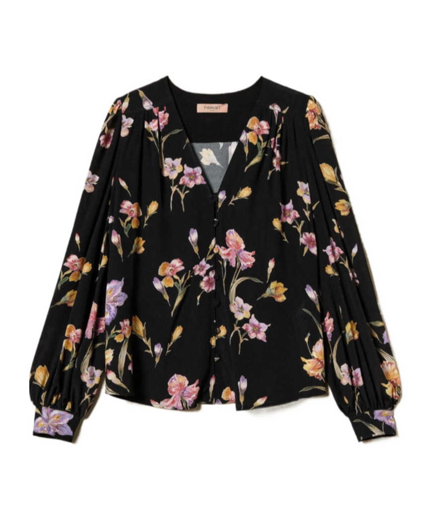 Twinset Twin Set 'iris' Shirt In Black