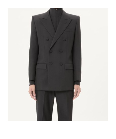 Valentino Double-breasted Suit Jacket In Brown