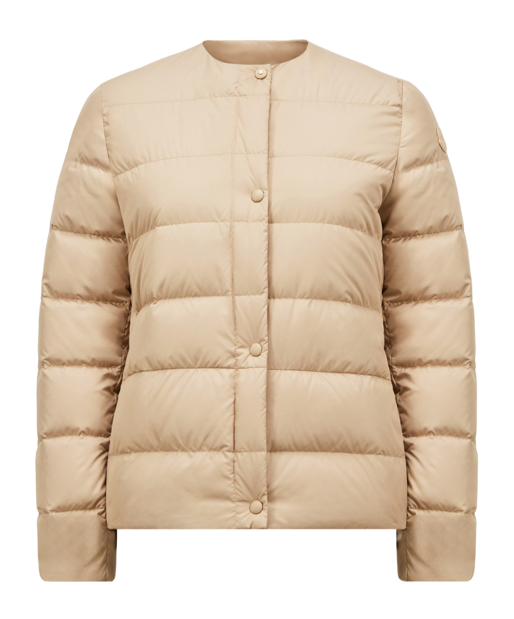 Shop Moncler Gerbe Short Down Jacket In Nude
