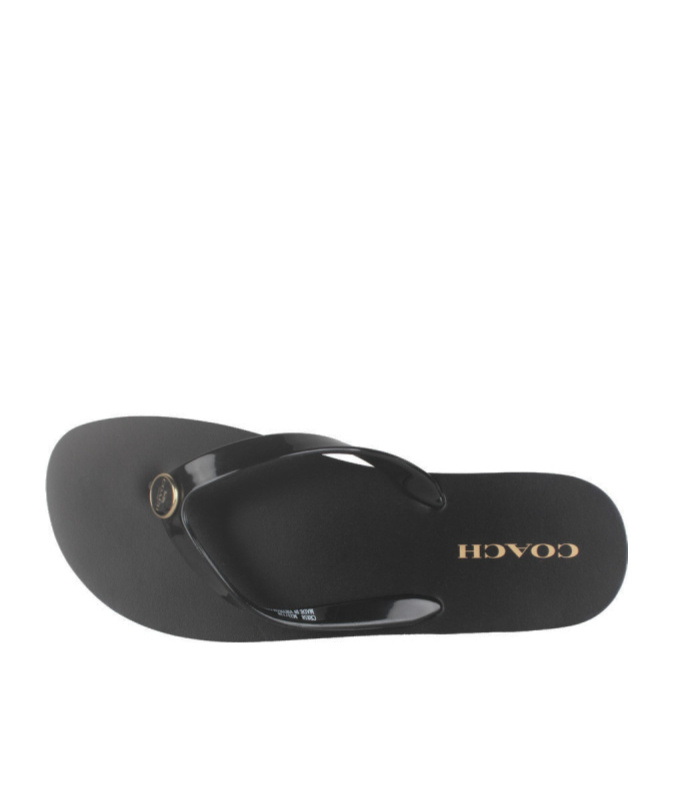 Coach Logo Flip-flops In Black