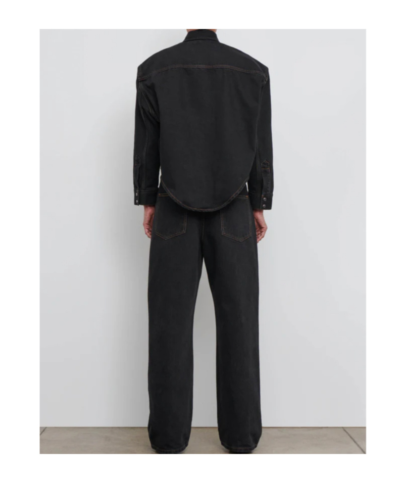 Wardrobe.nyc Denim Jacket With Chest Pockets In Black