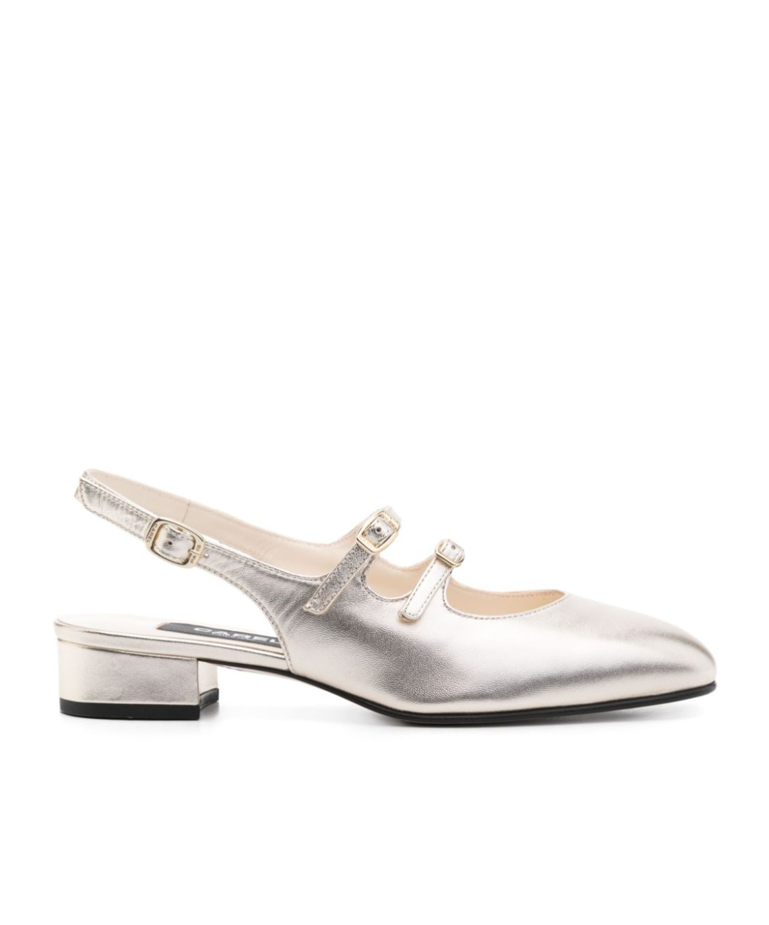 Carel Paris Peche Laminated Leather Ballets In White