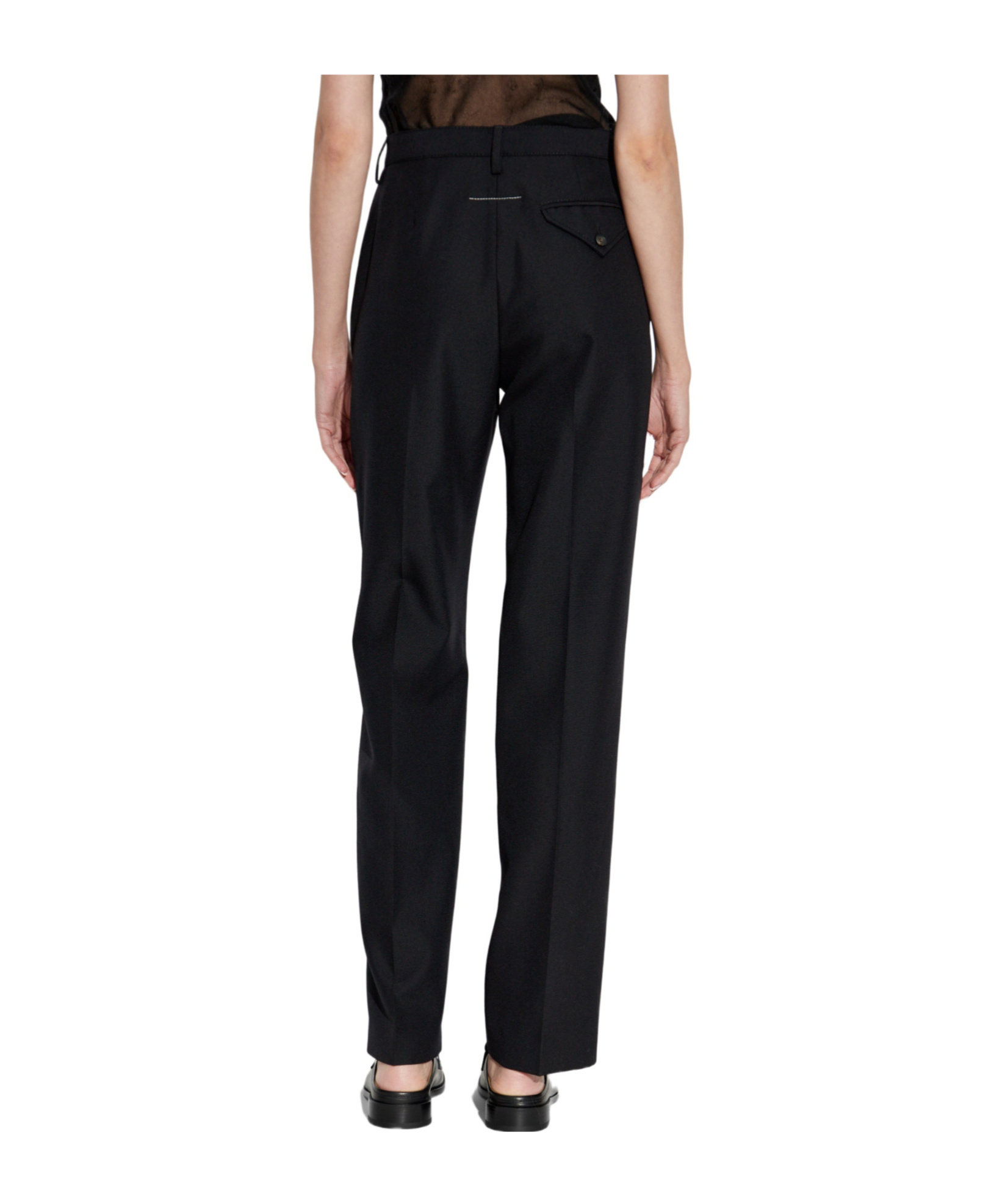 Mm6 Maison Margiela Pleated Trousers In Black