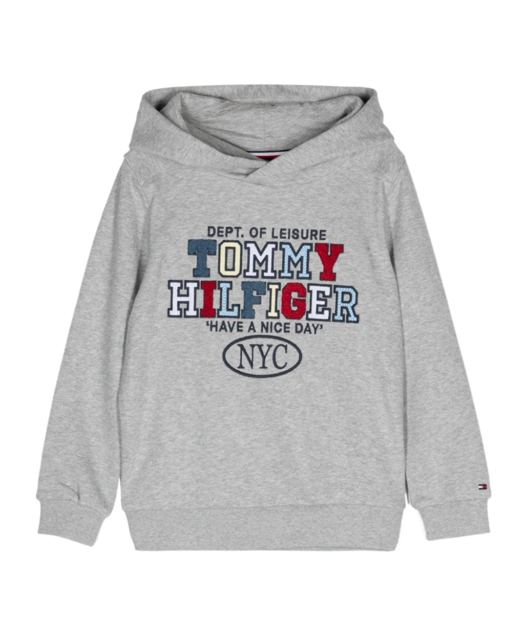 Tommy Hilfiger Logo-embroidered Hoodie In Gray