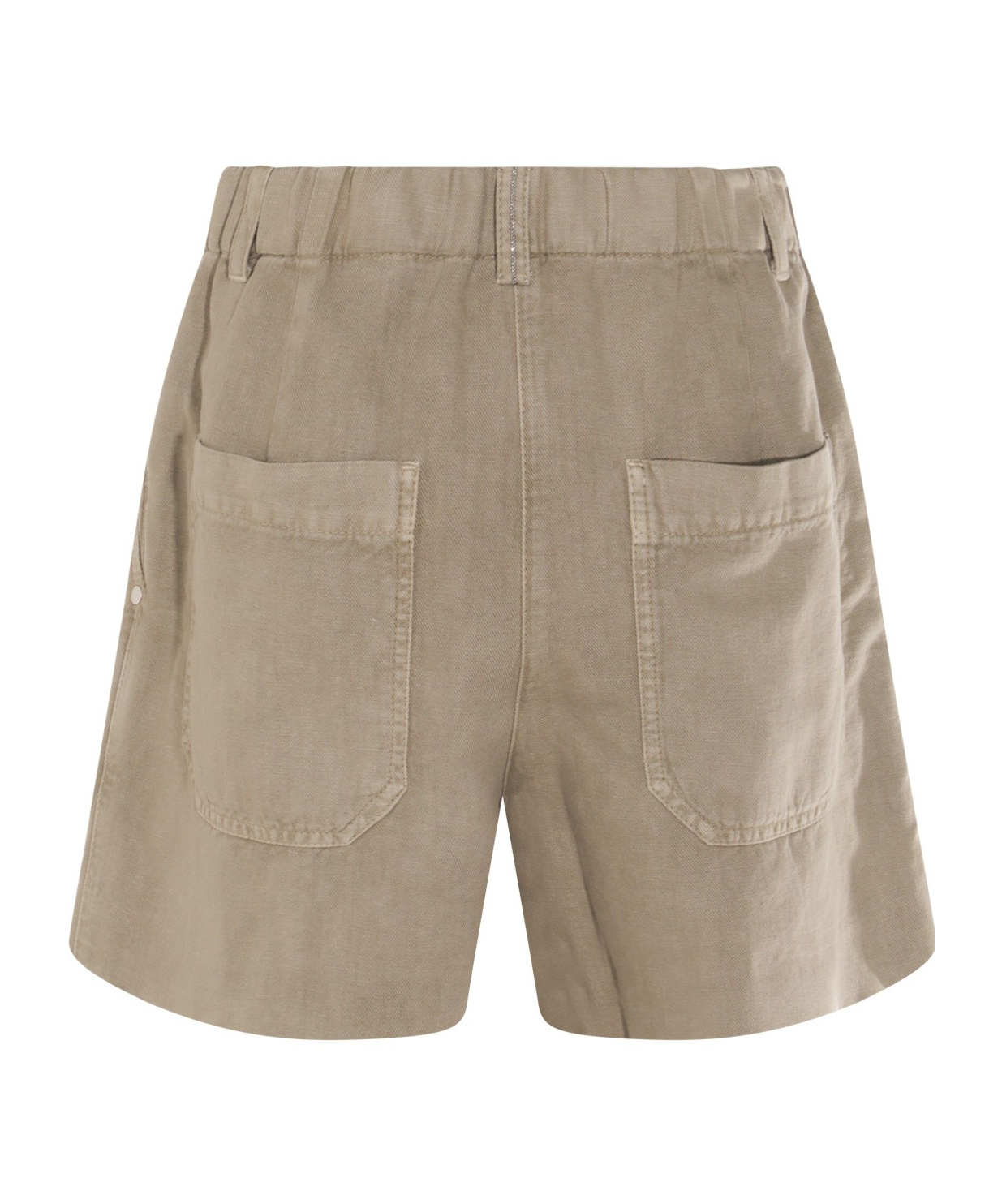 Shop Brunello Cucinelli Beige Cotton And Linen Blend Shorts