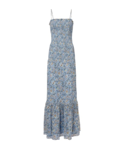 Veronica Beard Clem Floral Cotton And Silk Maxi Dress In Blue