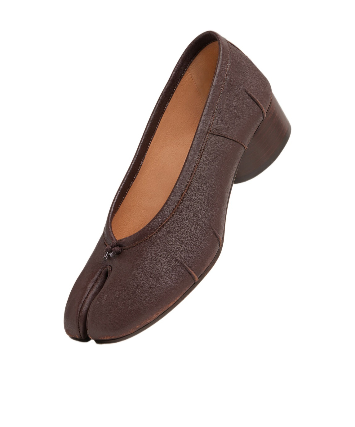 Maison Margiela Ballerina Shoes In Soft Textured Leather In Brown