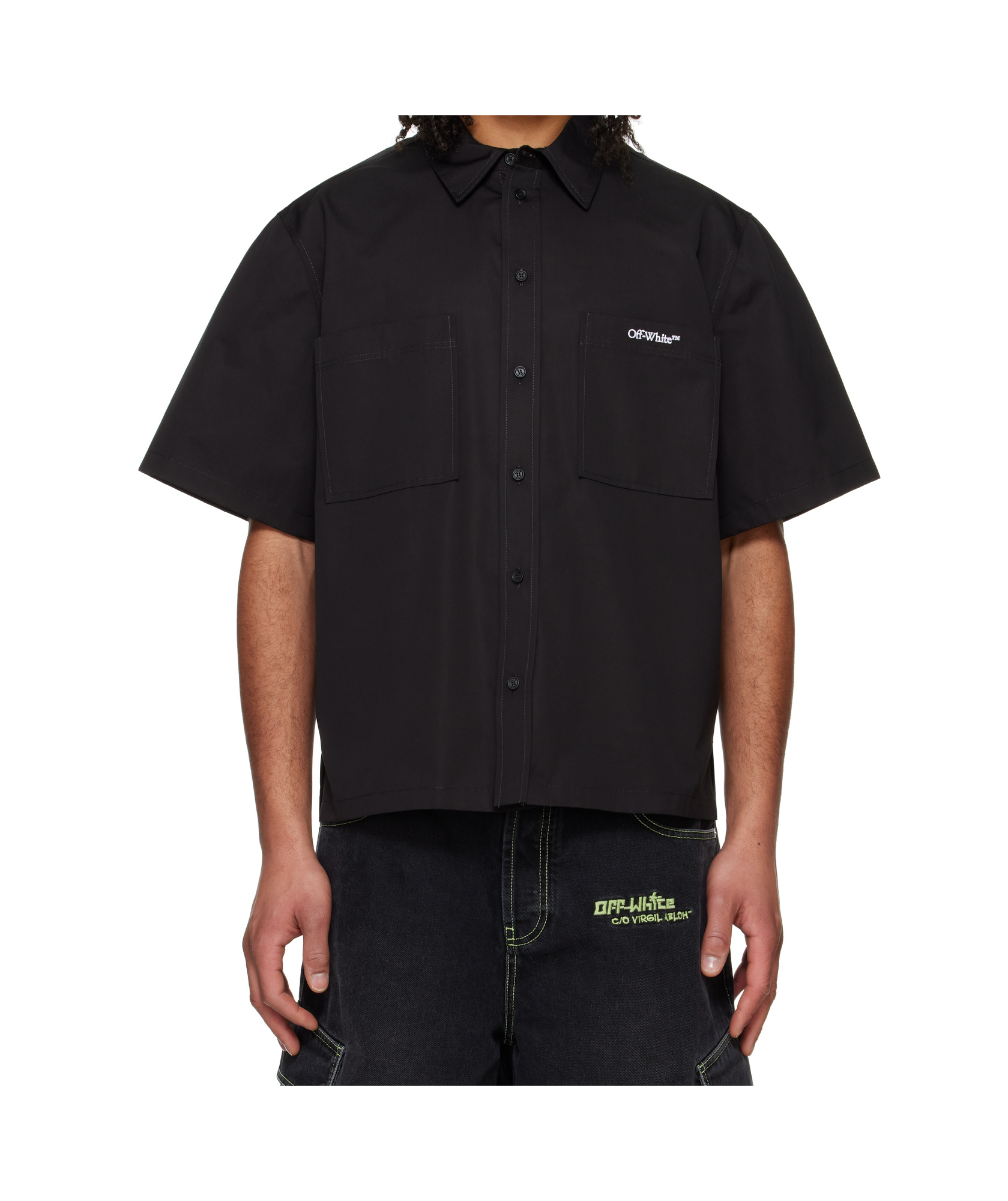 Off-white Short-sleeved Shirt In Black