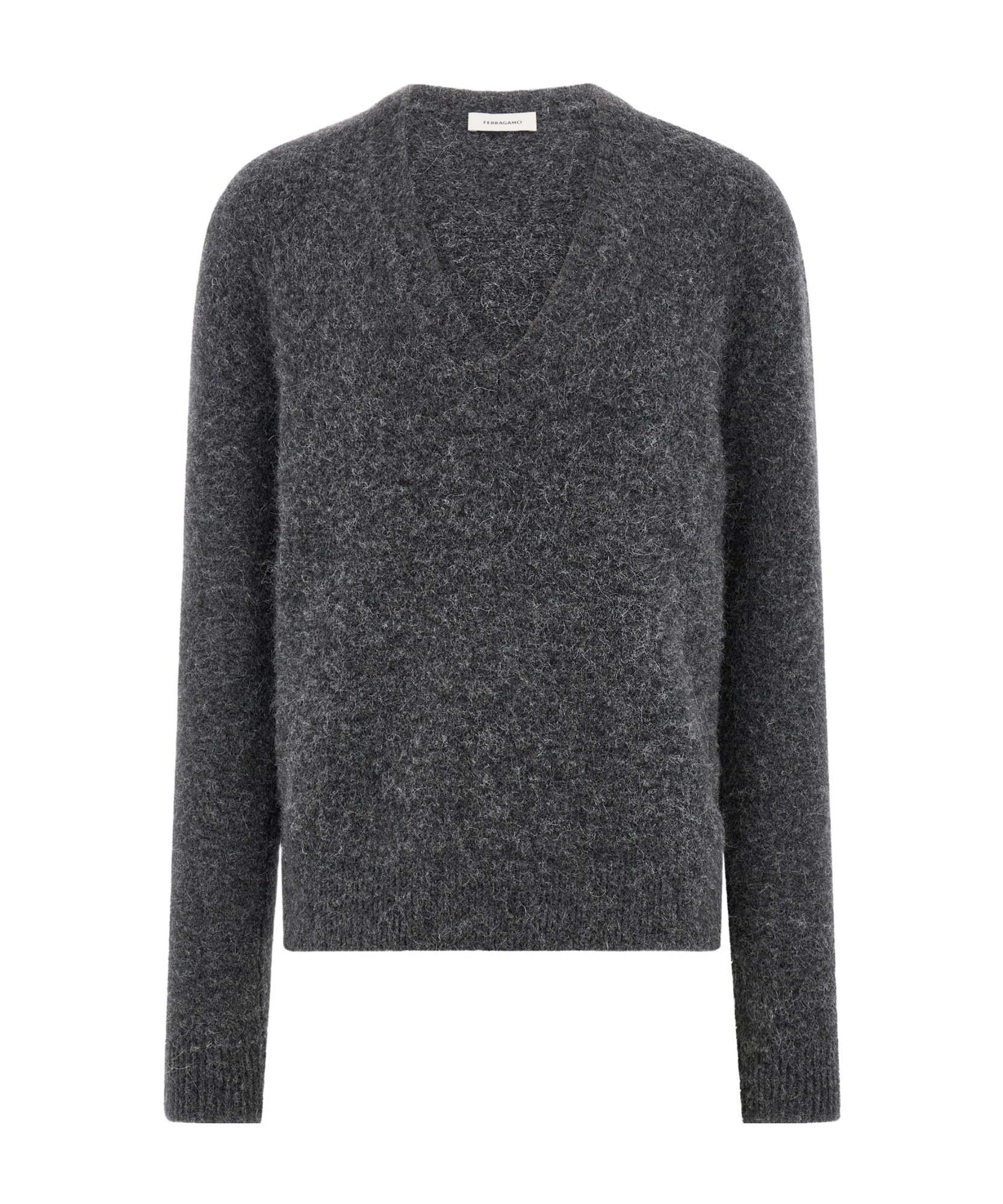 Ferragamo Silk Alpaca And Cashmere Sweater In Black