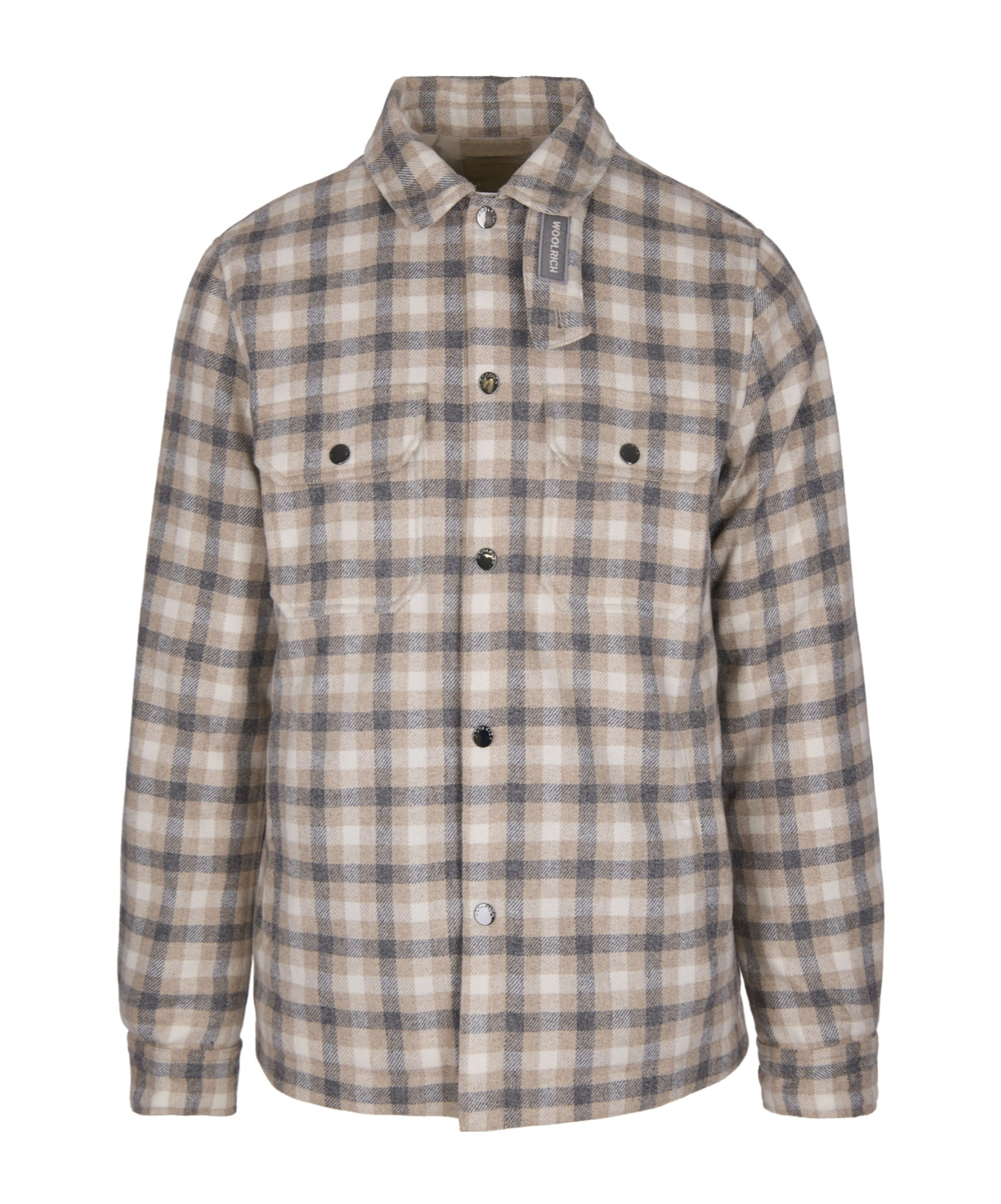 Woolrich Check-pattern Flap-pocket Shirt Jacket In Brown