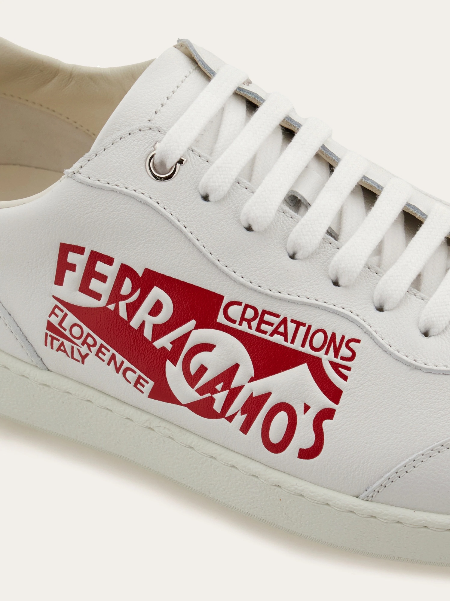 Ferragamo Logo-lacing Low-cut Casual Shoes In White