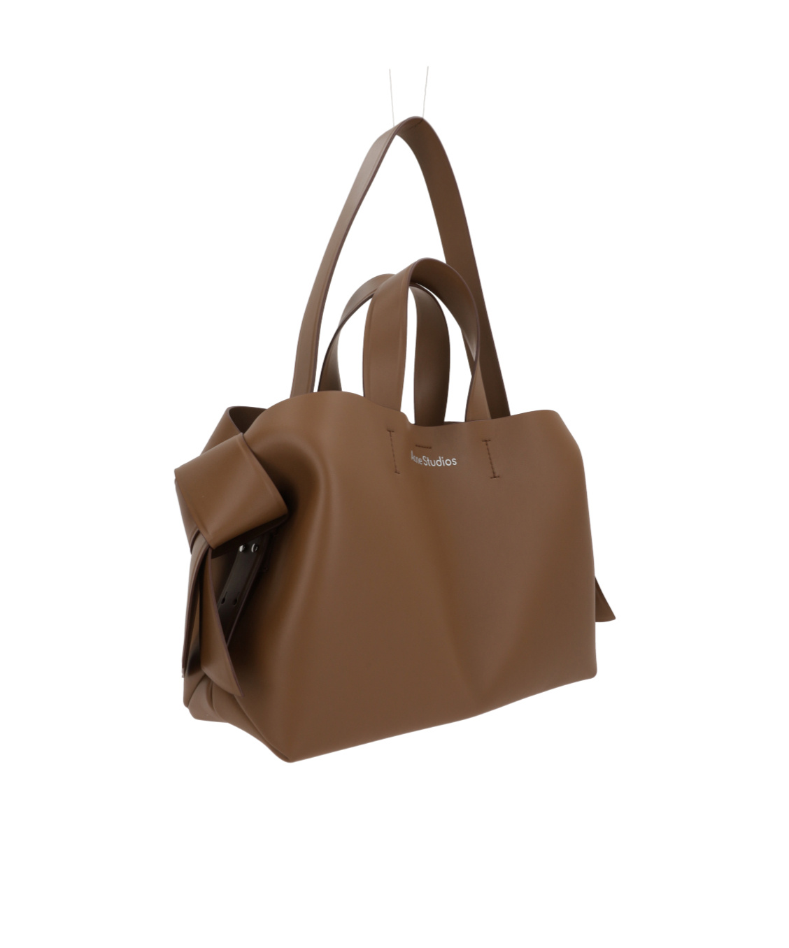Acne Studios Musubi Knotted Leather Tote In Green