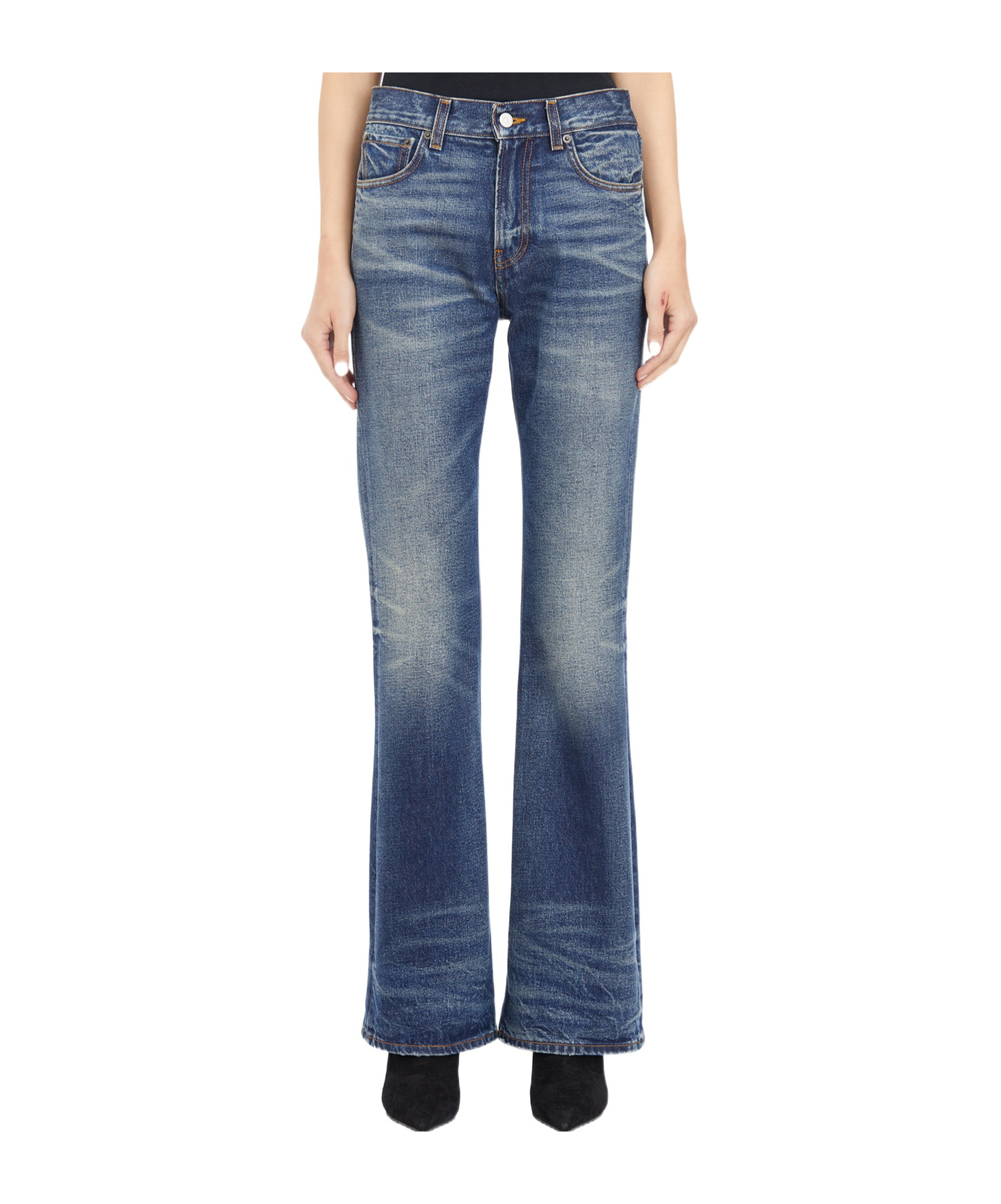Haikure Five-pocket Denim Trousers In Blue