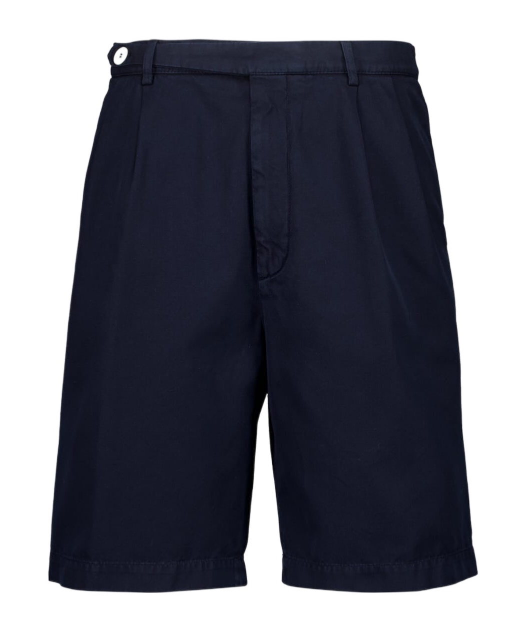 Brunello Cucinelli Pleated Cotton Shorts In Blue