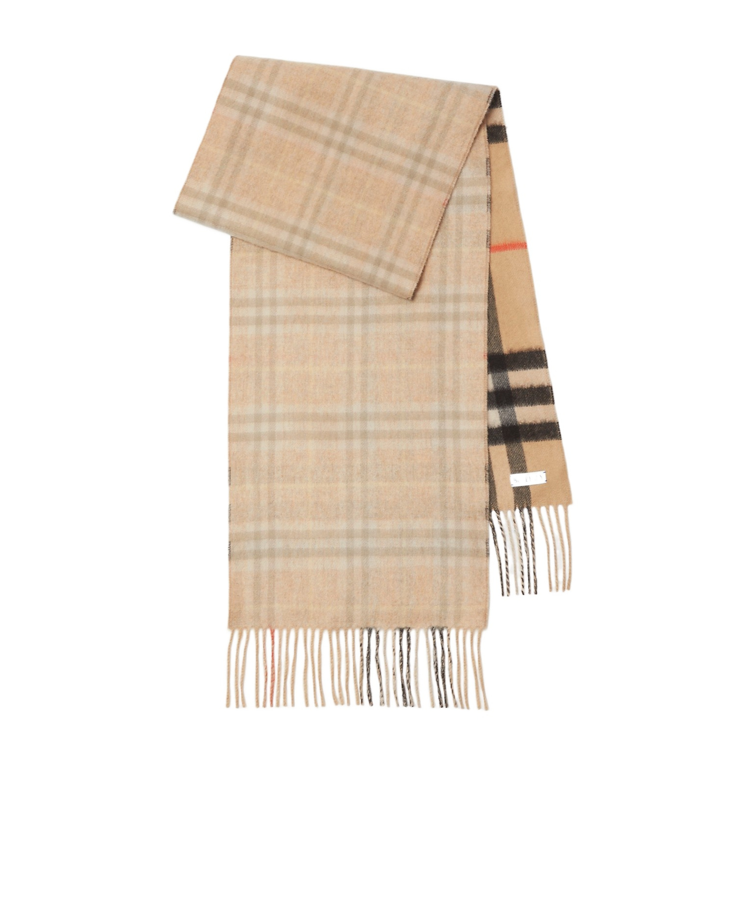 Burberry Reversible Check Cashmere Scarf In Nude